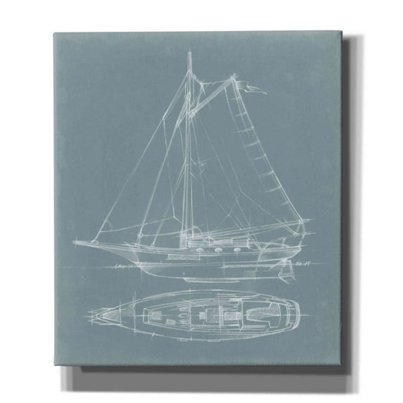 Epic Graffiti "Yacht Sketches IV" by Ethan Harper, Canvas Wall Art, 26"x30"