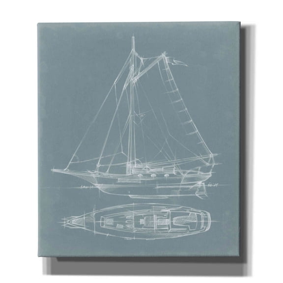 Epic Graffiti "Yacht Sketches IV" by Ethan Harper, Canvas Wall Art, 26"x30"