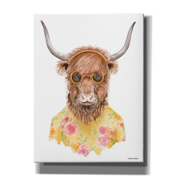 Epic Graffiti 'Yak in Yellow' by Rachel Nieman, Canvas Wall Art, 12"x16"