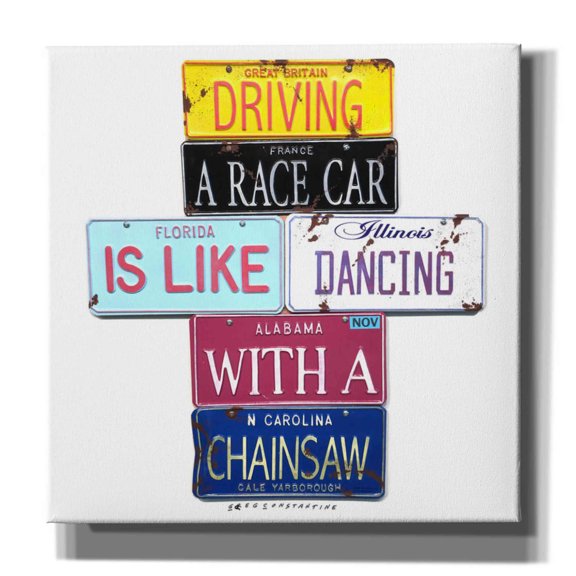 Epic Graffiti 'Yarborough Dancing Chainsaw' by Gregory Constantine, Giclee Canvas Wall Art, 26"x26"