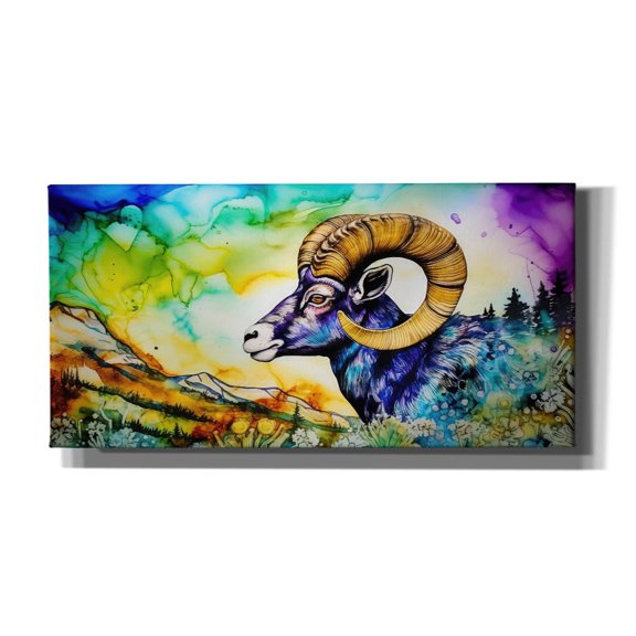 Epic Graffiti 'Yellow Horn' by The Golden Valley Canvas Wall Art, 60" x 30"