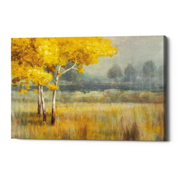 Epic Graffiti 'Yellow Landscape' by Danhui Nai, Giclee Canvas Wall Art, 16"x12" 26" x 18"