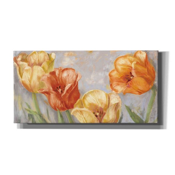 Epic Graffiti 'Yellow Tulips Bold' by Carol Rowan, Giclee Canvas Wall Art, 40"x20"