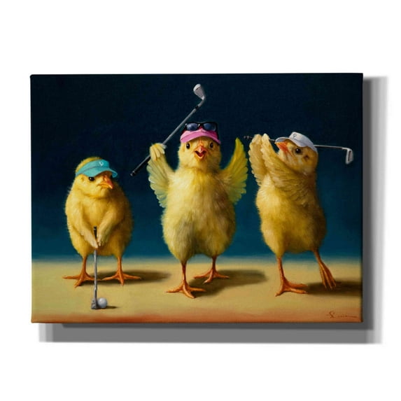 Epic Graffiti 'Yoga Chicks Golf Chicks' by Lucia Heffernan, 16"x12"