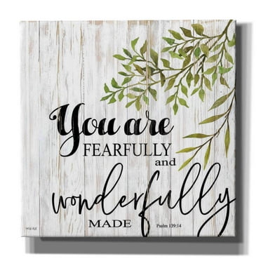 Epic Graffiti 'You are Fearfully and Wonderfully Made' by Cindy Jacobs, Canvas Wall Art, 12"x12"