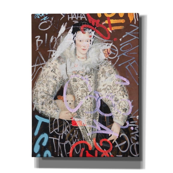 Epic Graffiti 'Younger Portrait of a Lady' by Irena Orlov, Canvas Wall Art, 12"x16"