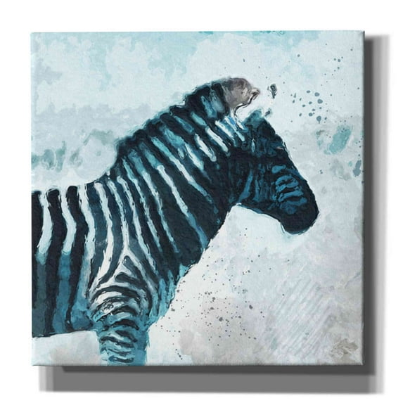 Epic Graffiti 'Zebra' by Linda Woods, Canvas Wall Art, 18"x18"