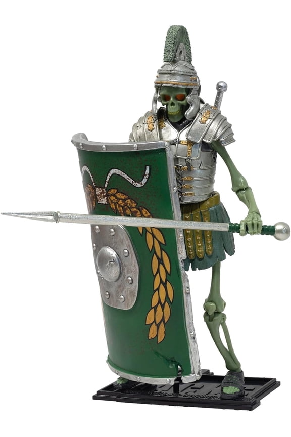 Epic H.A.C.K.S. Eterno Guardian Skeleton Action Figure Highly Articulated Collectible Figurine with Accessories Including Shield, Spear, Helmet, Armor, Sword, and Stand 1:12