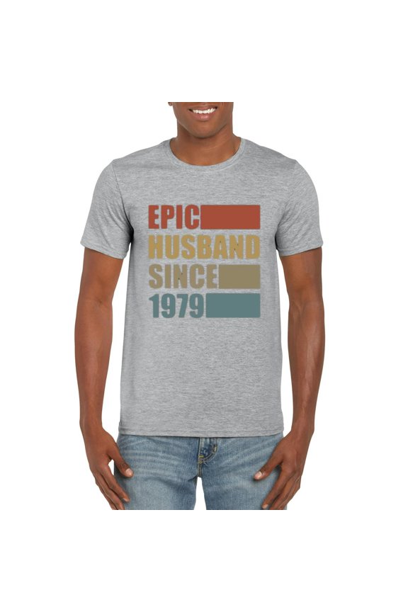 Epic Husband Since 1979 Retro Vintage Anniversary Gift T-Shirt, for men & women, up to size 5XL