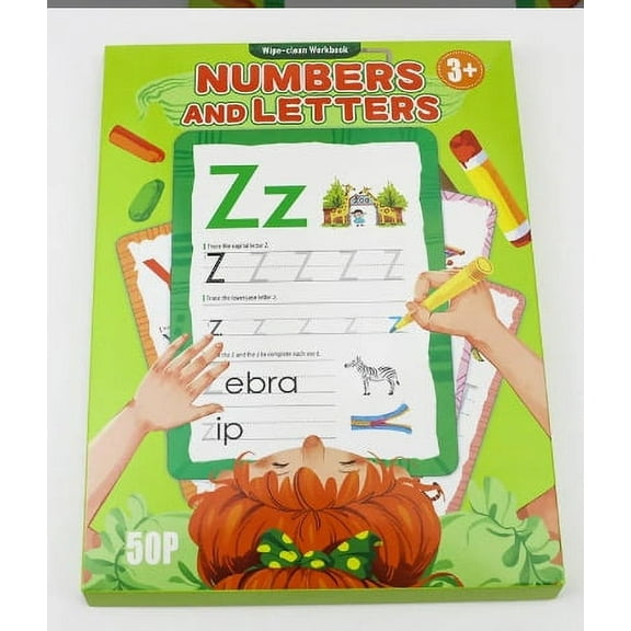 Epic Kids By Mom Numbers and Letters Wipe- Clean Workbook, Tracing, Pen Control, Preschool Activity Book, Handwriting, Alphabet, Letters and Numbers Recognition, Fine-Motor Skills and Creativity.