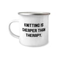 thumbnail image 1 of Epic Knitting Gifts, Knitting is Cheaper Than Therapy, Knitting 12oz Camper Mug From, 1 of 2