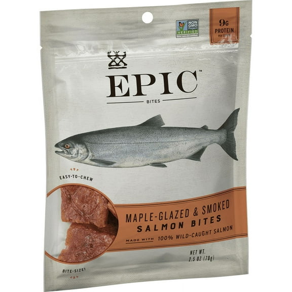 Epic Maple Glazed Smoked Tender Salmon Bites, 2.5 Ounce -- 8 per case