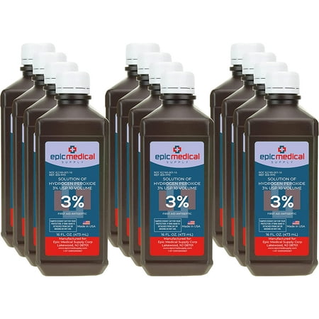 Epic Medical Supply Hydrogen Peroxide First Aid Antiseptic, 3% USP, 16 oz.