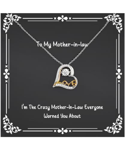 Epic Mother-in-law Gifts, I'm The Crazy Mother-In-Law, Appreciation Love Dancing Necklace For Mom, Jewelry From Son Daughter, Appreciation gifts for motherinlaw, Thank you gifts for motherinlaw,