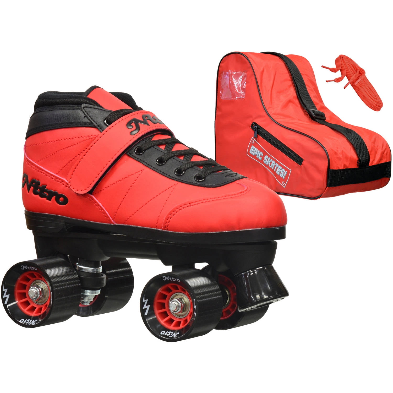 Epic Nitro Turbo Red Quad Speed Skates Package