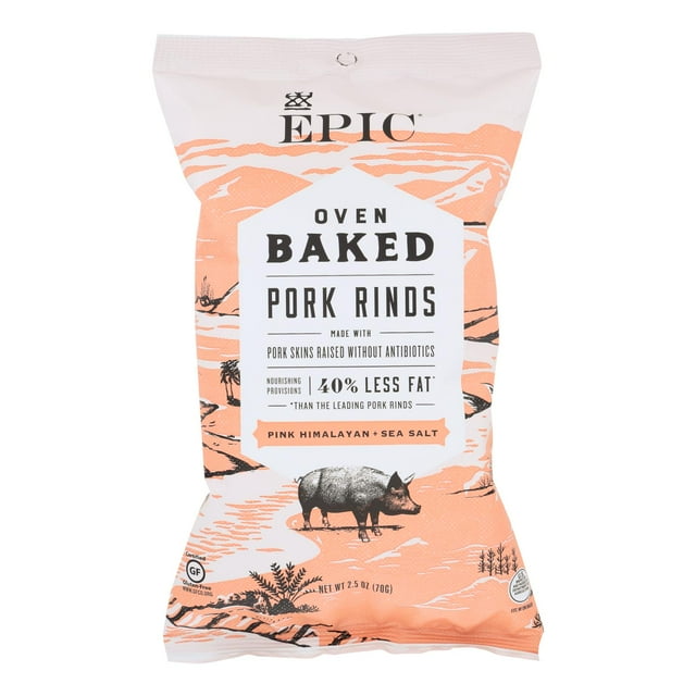 Epic Oven Baked Pork Rinds Pink Himalayan Sea Salts, 2.5 oz (Pack of 12)