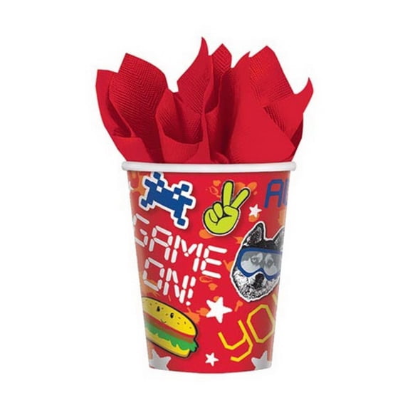 Amscan Epic Party 9oz Paper Party Cups, 8-Pack