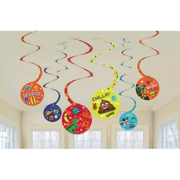 Epic Party Hanging Swirl Decorations (8pc)