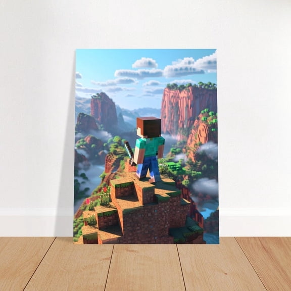 Epic Pixel Battle Scene – Minecraft Legends Inspired Creepers & Players Gaming Room Wall Art Poster Print 16x24 UNFRAMED