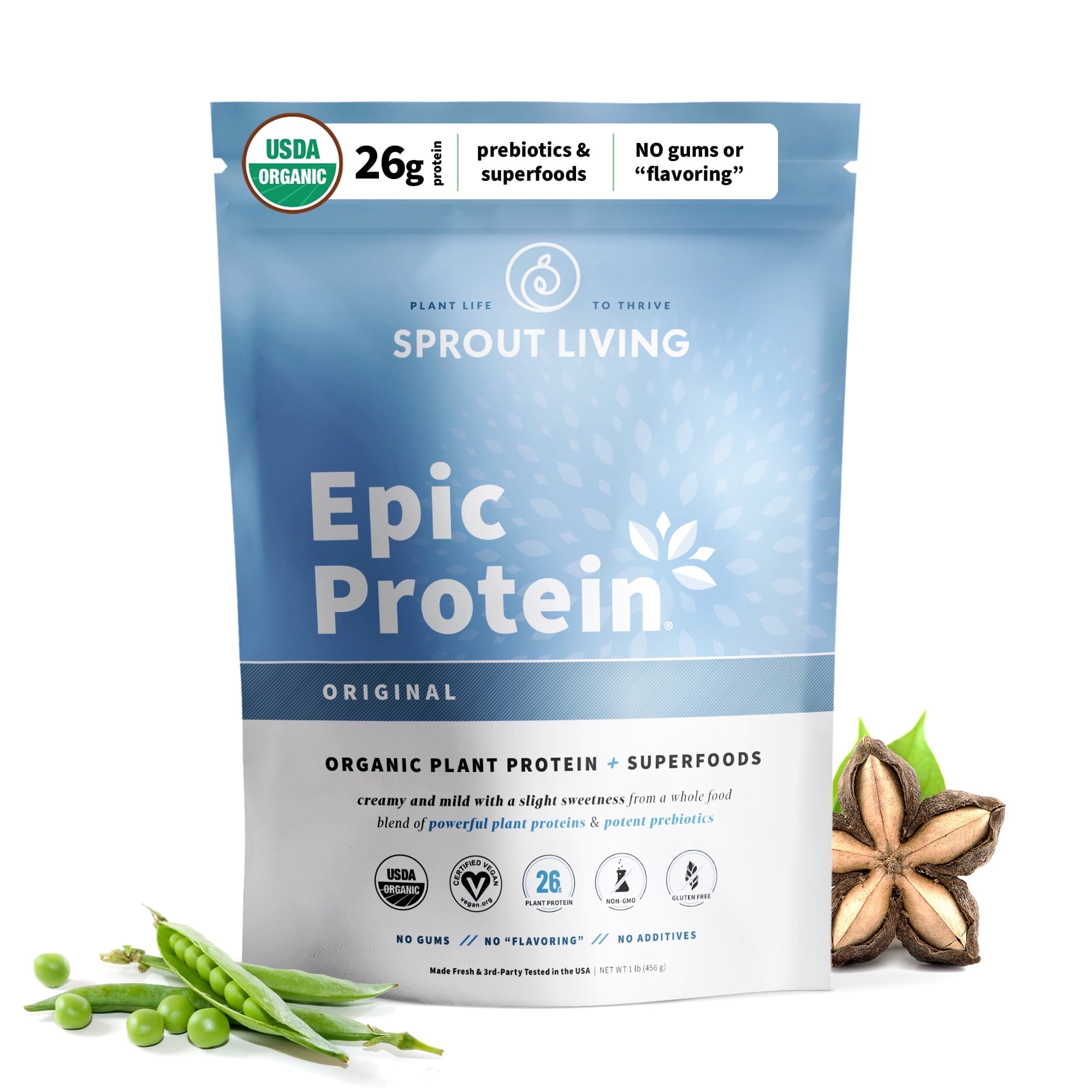 Sprout Living Epic Protein | Organic Plant Protein, Superfoods