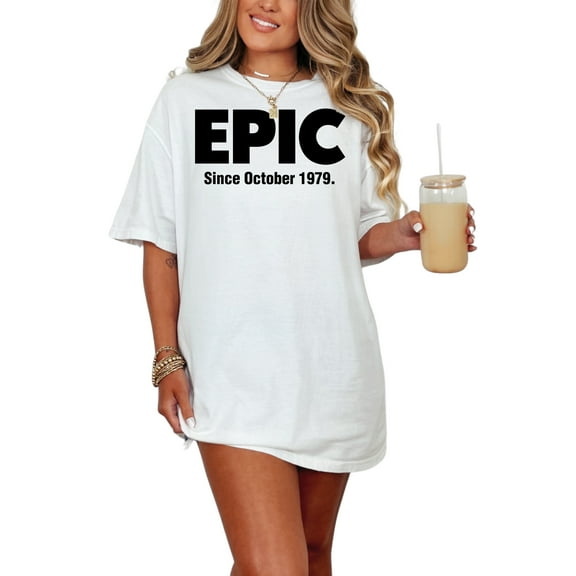 Epic Since October 1979 Cool Vintage, White Comfort Colors T-Shirt, Medium