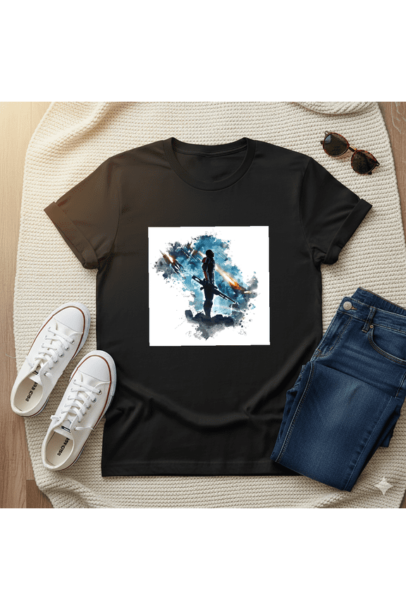 Epic Space Adventure Wall Art Funny Sci Fi Gaming Style Unisex T-Shirt V10041, up to size 5XL