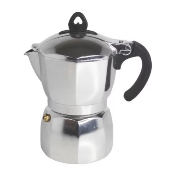 Epic Stovetop Espresso Maker, 6.3H x 3.5W x 5.5D inches, 3 Cup Capacity, Aluminum, Manual