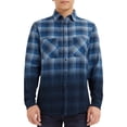 thumbnail image 1 of Epic Studios Men's & Big Men's Distressed Dip Dye Plaid Flannel Shirt, Sizes S-6XL, Flannel Mens Shirts, 1 of 4