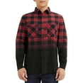 thumbnail image 1 of Epic Studios Men's & Big Men's Distressed Dip Dye Plaid Flannel Shirt, Sizes S-6XL, Flannel Mens Shirts, 1 of 4