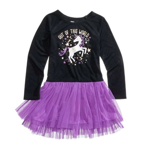 Epic Threads Baby Girls Dress (2T/2, Deep Black/Purple)