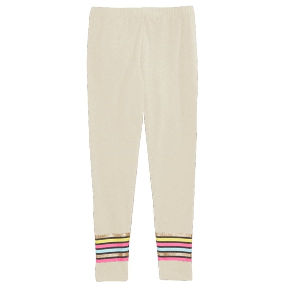 Epic Threads Big Girls Border-Stripe Leggings Oatmeal Heather Size Small