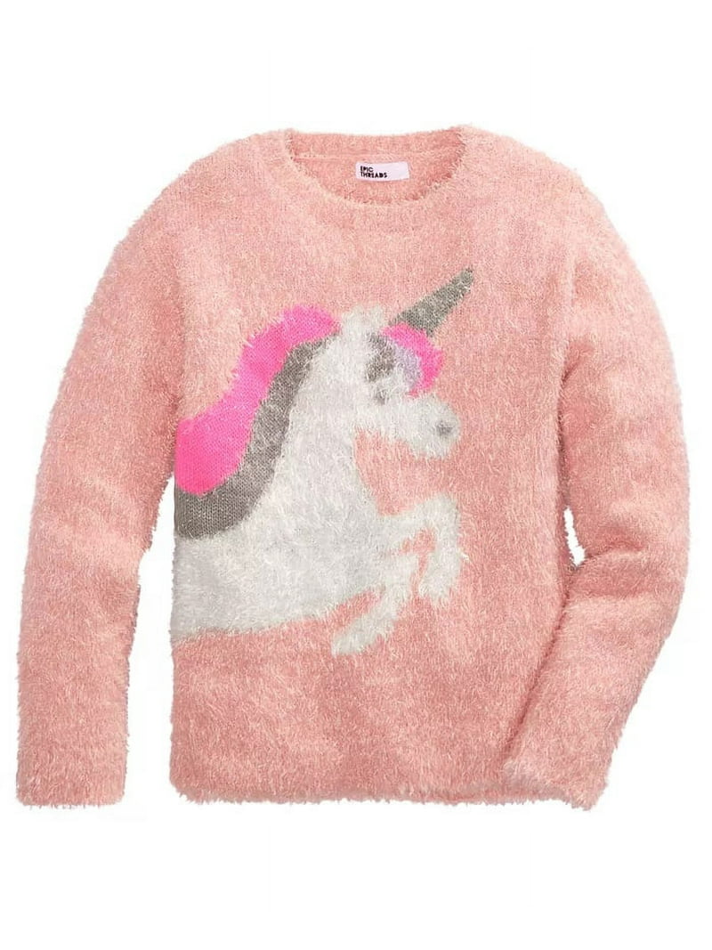 Epic Threads Big Girls Unicorn Sweater Pink Size X-Large
