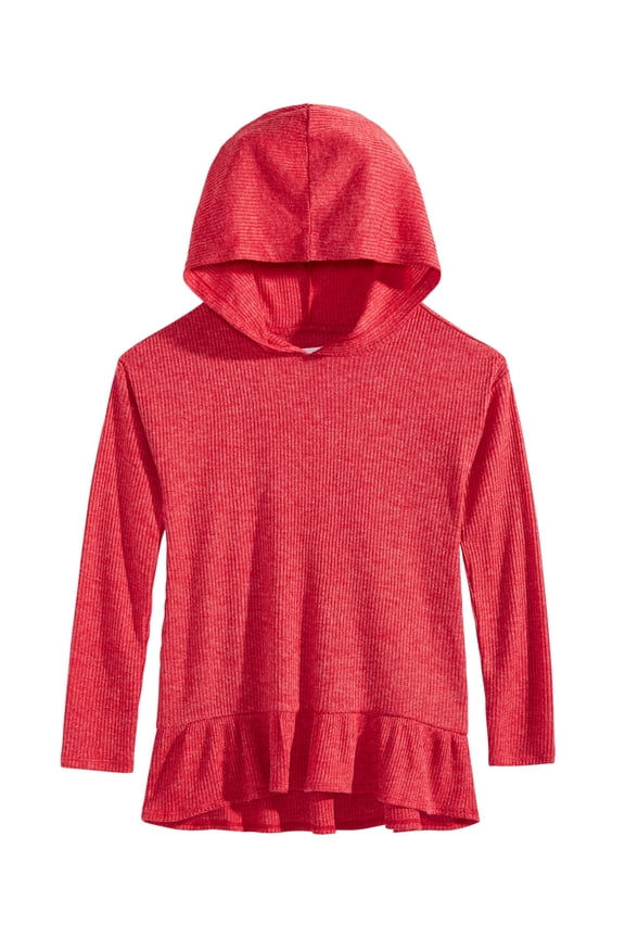 Big Kid Girls Hooded Sweatshirt,Tango Red,XL