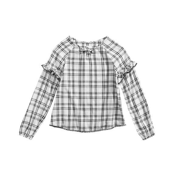 Epic Threads Big Kid Girls Plaid Top,Holiday Ivory,XL