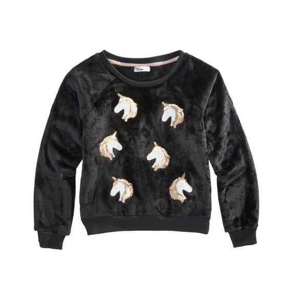 Epic Threads Big Kid Girls Unicorn Sweatshirt,Deep Black,XL