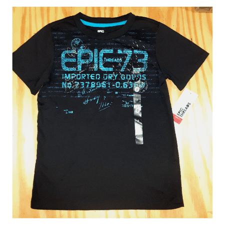 Epic Threads Boy's EPIC 73 Logo Graphic Tee, Deep Black, Size 7