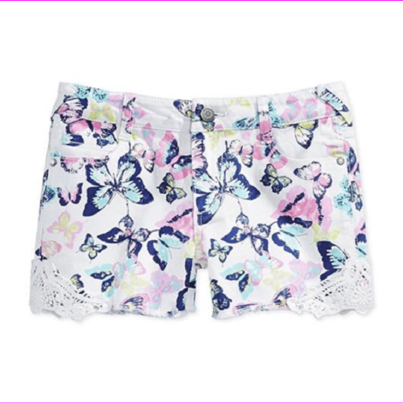 Epic Threads By Macy's Girls' Crochet Trim Shorts, Holiday Ivory, Size 10, $28