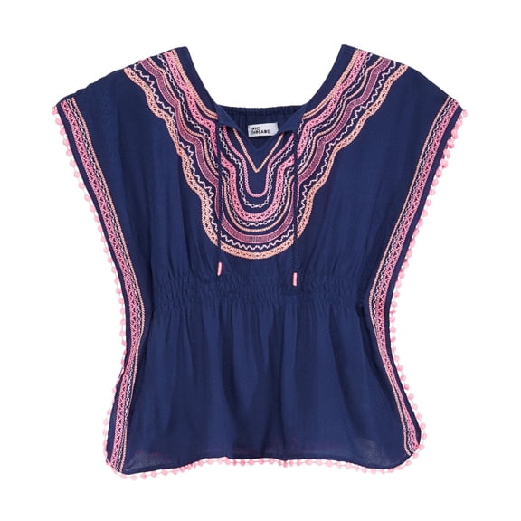 Epic Threads Embroidered Caftan Top Big Girls Blue Bright S