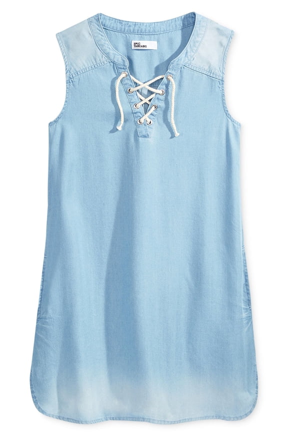 Girls Dress (Medium, Light Blue)