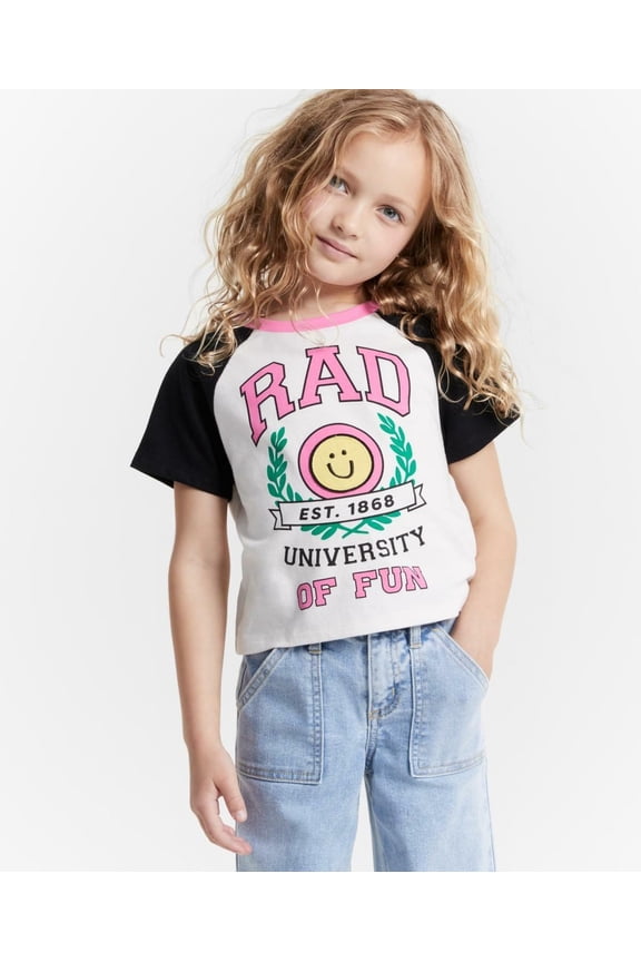 Girls Rad Graphic T-Shirt, Created for Macy's - Snowfall White