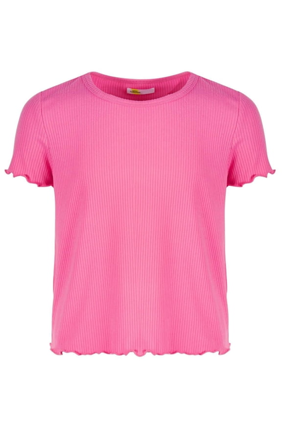 Girls Solid Ribbed T-Shirt, Created for Macy's - Pop Pink