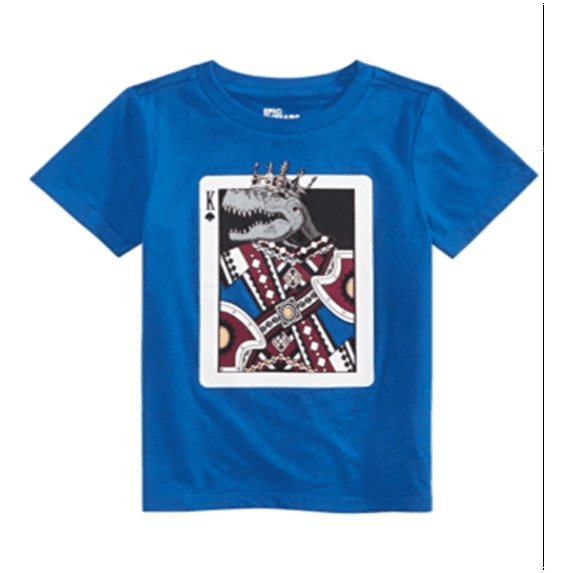 Epic Threads Little Boy's King Card T-Shirt Blue Size 7