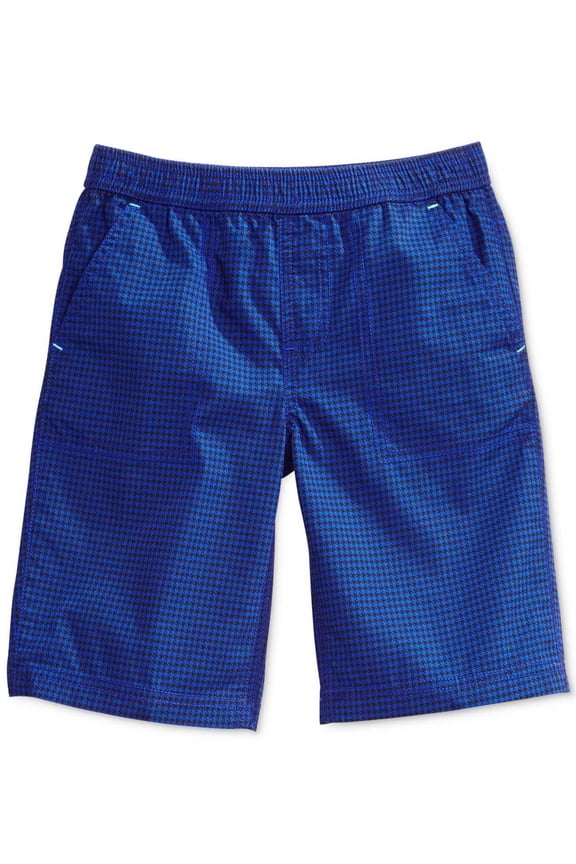 Little Boys’ Check-Print Shorts, Blue, 7