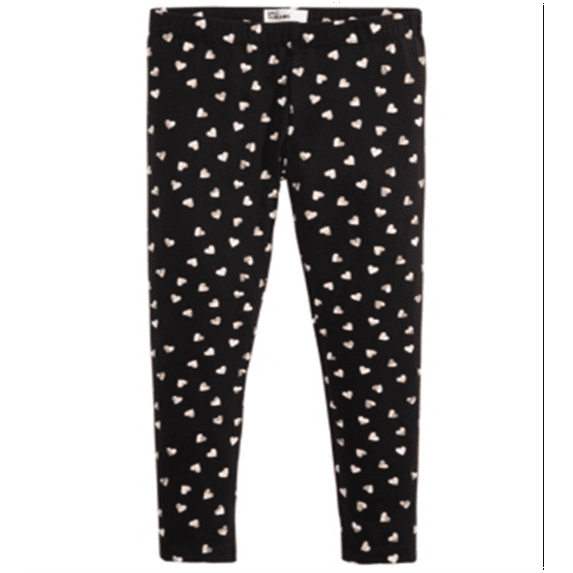 Epic Threads Little Girl's Heart Print Leggings Black Size 6