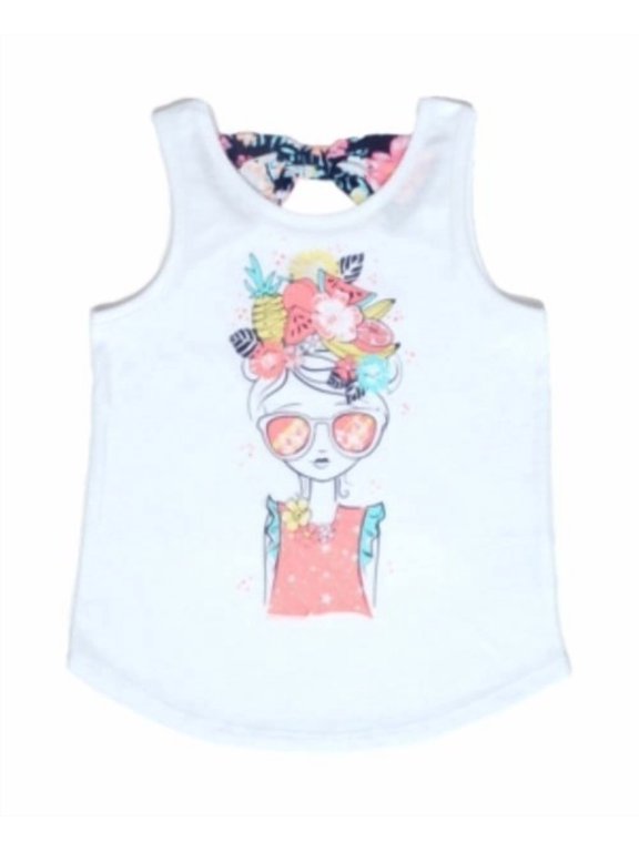 Little Girls Graphic BowLittle Girls Graphic Bow Back Tank