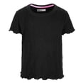 thumbnail image 1 of Epic Threads Little Girls Solid-Color Textured T-Shirt- Deep Black, 1 of 1