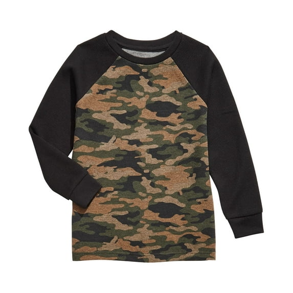 Epic Threads Toddler Boys Camo-Print Thermal T-Shirt Green Size 3T REG
