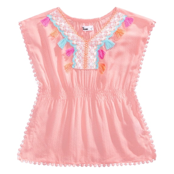Epic Threads Toddler Girls Crochet Trim Caftan Top Pink Dust 3T