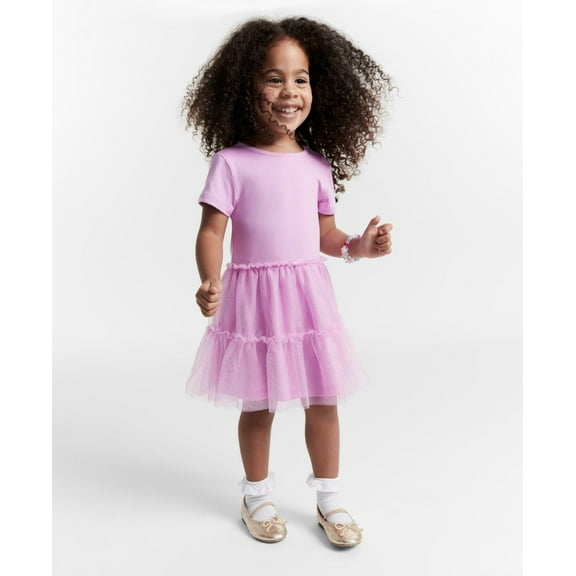 Epic Threads Toddler Girls Glitter Tulle Dress, Created for Macy's - Desert Bloom