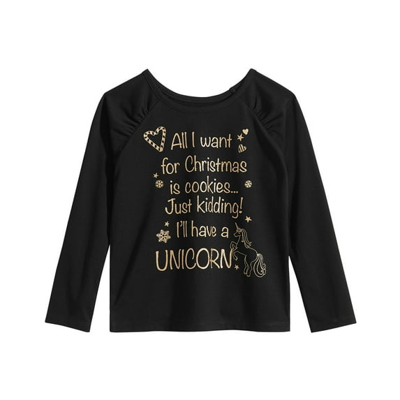 Epic Threads Toddler Girls Shirt Deep Black 3T